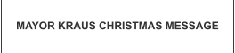 MAYOR KRAUS CHRISTMAS MESSAGE