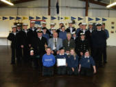 Mayor & Mayoress with staff and members of Milford Haven Sea Cadets, receiving a Mayoral Civic Award for their achievements throughout 2009