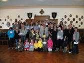 Mayor & Mayoress in the Town Hall Chamber with recipients of the Mayors Charity appeal - £6,760.00 raised and distributed to 17 Children & Youth organisations in Milford Haven.